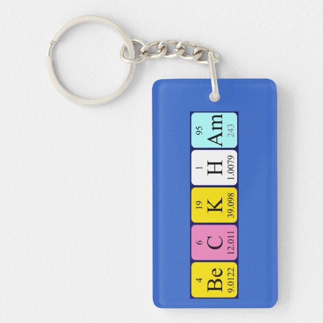 Beckham periodic table name keyring (Front)
