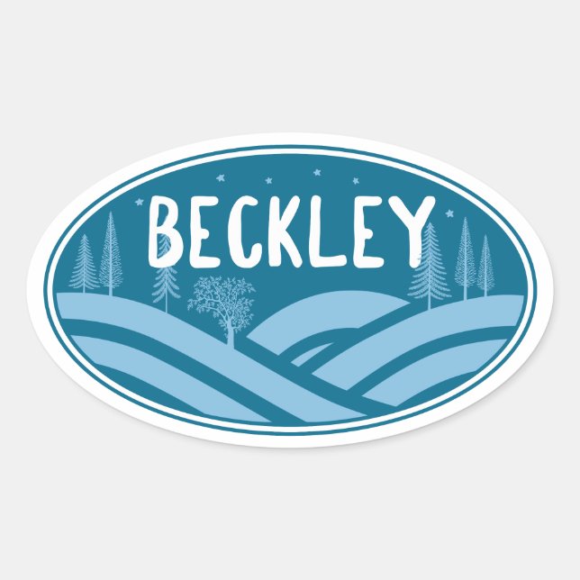 Beckley West Virginia Outdoors Oval Sticker (Front)