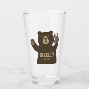 Beckley West Virginia Peace Bear Glass