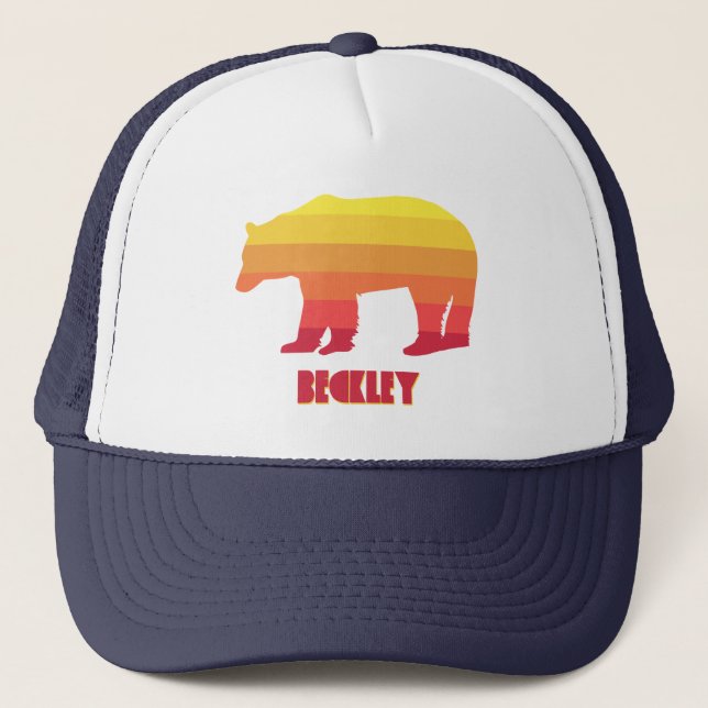 Beckley West Virginia Rainbow Bear Trucker Hat (Front)