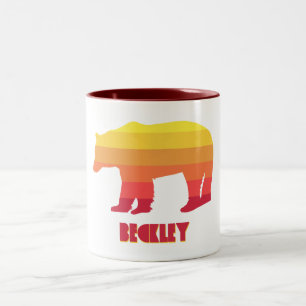 Beckley West Virginia Rainbow Bear Two-Tone Coffee Mug