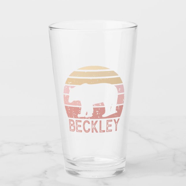 Beckley West Virginia Retro Bear Glass (Front)