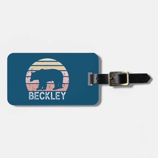Beckley West Virginia Retro Bear Luggage Tag (Front Horizontal)