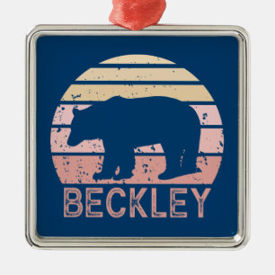 Beckley West Virginia Retro Bear Metal Tree Decoration