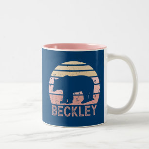 Beckley West Virginia Retro Bear Two-Tone Coffee Mug