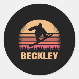 Beckley West Virginia Snowboarding Outdoor Vintage Classic Round Sticker