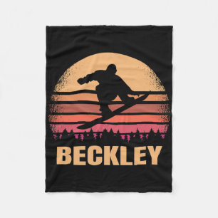 Beckley West Virginia Snowboarding Outdoor Vintage Fleece Blanket