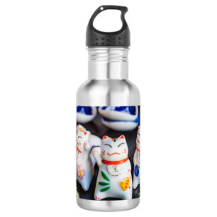 Beckoning cat figurines 532 ml water bottle
