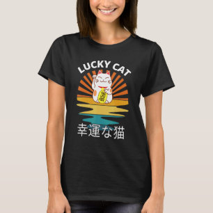 Beckoning Cat Japanese Lucky Good Luck Maneki Neko T-Shirt
