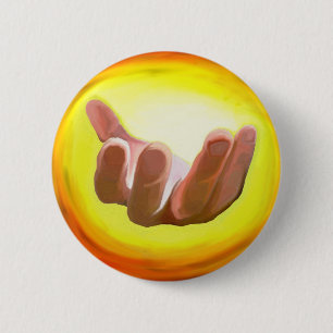 Beckoning Hand 6 Cm Round Badge
