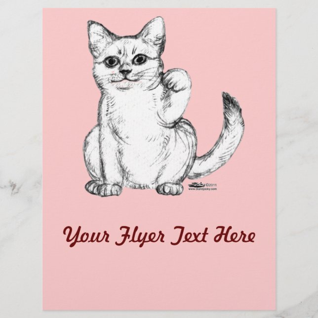 Beckoning Kitty Cat Maneki Neko Flyer (Front)