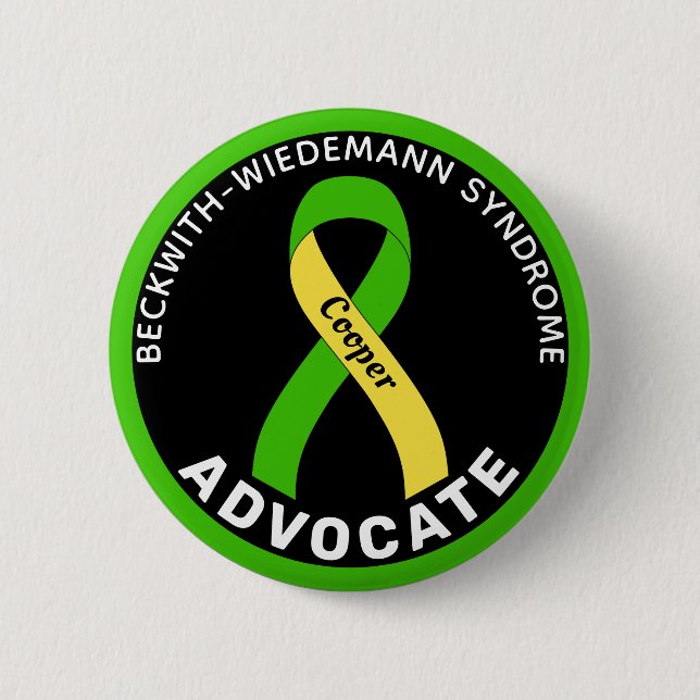 Beckwith-Wiedemann Syndrome Advocate Ribbon Black 6 Cm Round Badge (Front)