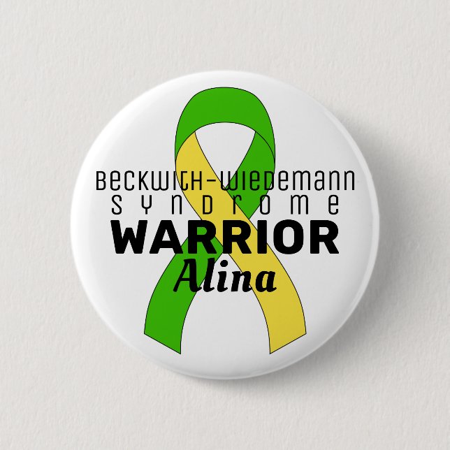 Beckwith-Wiedemann Syndrome Warrior White Button (Front)