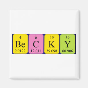 Becky periodic table name magnet