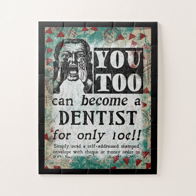 Become A Dentist - Funny Vintage Ad Jigsaw Puzzle (Vertical)
