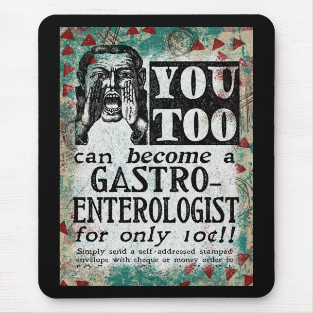 Become A Gastroenterologist Mouse Pad Funny Retro (Front)