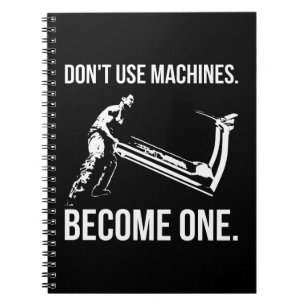 Become A Machine - Cartoon, Strongman, Treadmill Notebook