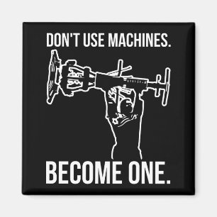 Become A Machine - Funny Cartoon Strongman Lifting Magnet