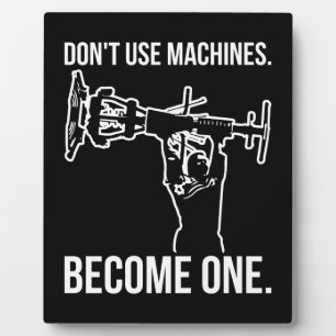 Become A Machine - Funny Cartoon Strongman Lifting Plaque