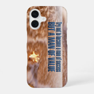 "Become a man of value" Inspirational Quote iPhone 16 Case