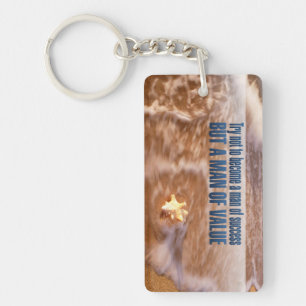 "Become a man of value" Inspirational Quote Key Ring