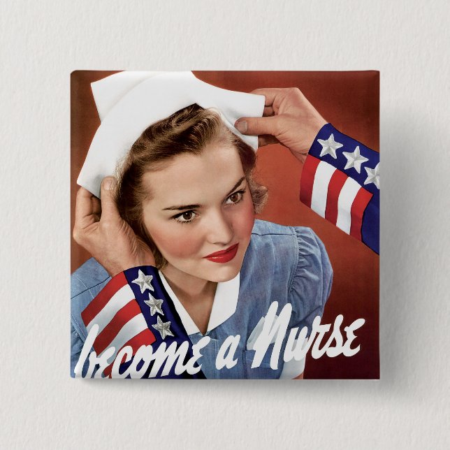 Become A Nurse 15 Cm Square Badge (Front)
