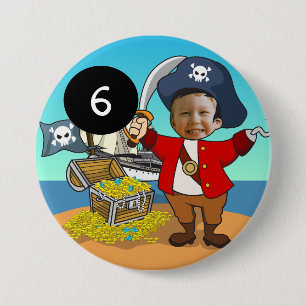 Become A Pirate Birthday Photo 7.5 Cm Round Badge