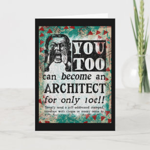 Become An Architect Greeting Card - Funny Vintage
