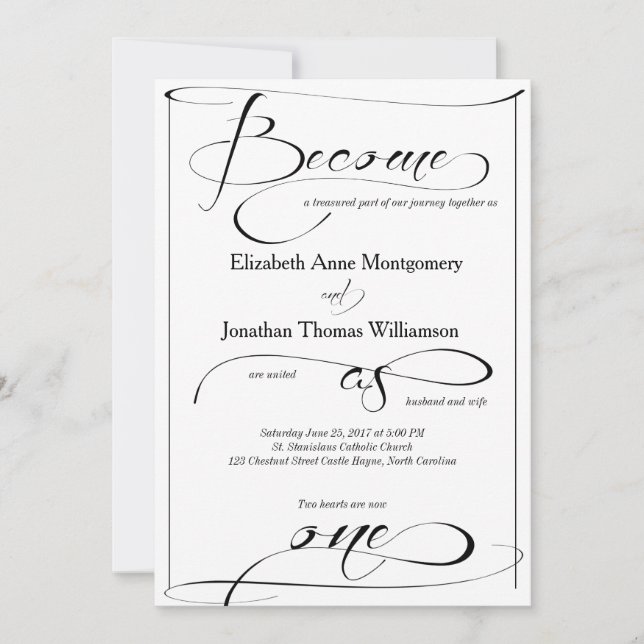 Become as One Christian Wedding Invitation (Front)