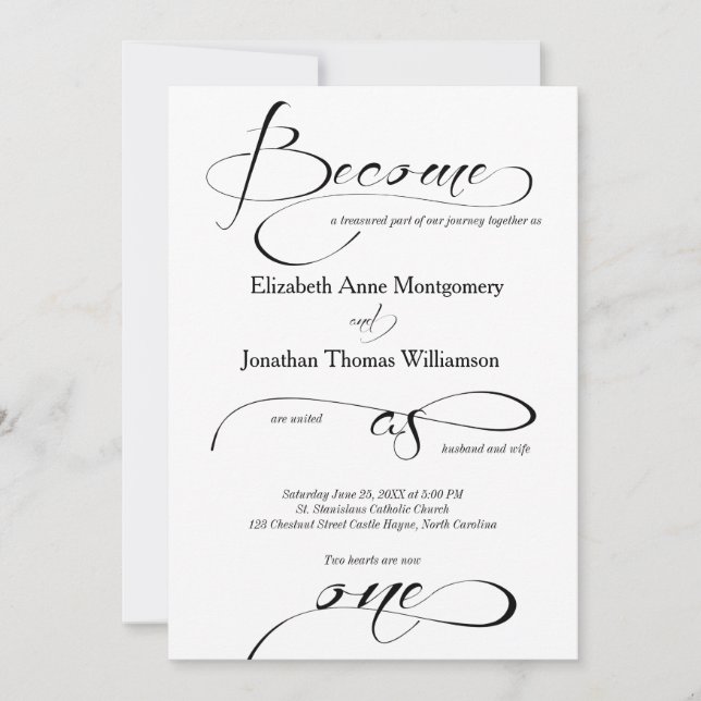 Become as One Christian Wedding Invitation (Front)
