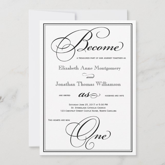 Become as One Christian Wedding Invitation (Front)