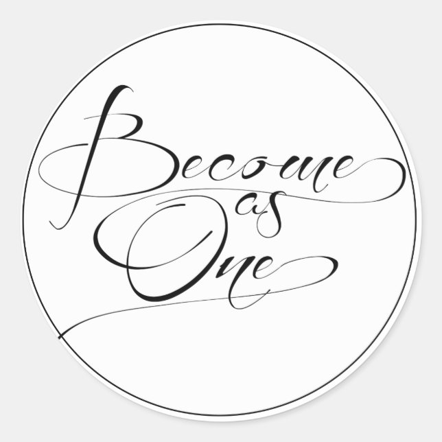 Become as One Christian Wedding Stickers (Front)