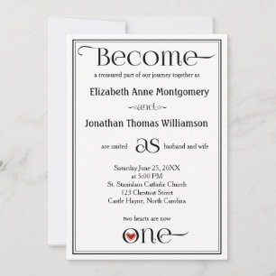 Become as One Contemporary Christian Wedding Invitation