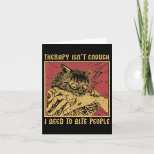 Become Ungovernable - Black Cat Biting Hand Funny  Card