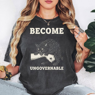 Become Ungovernable Black Cat Vintage Style T-Shirt
