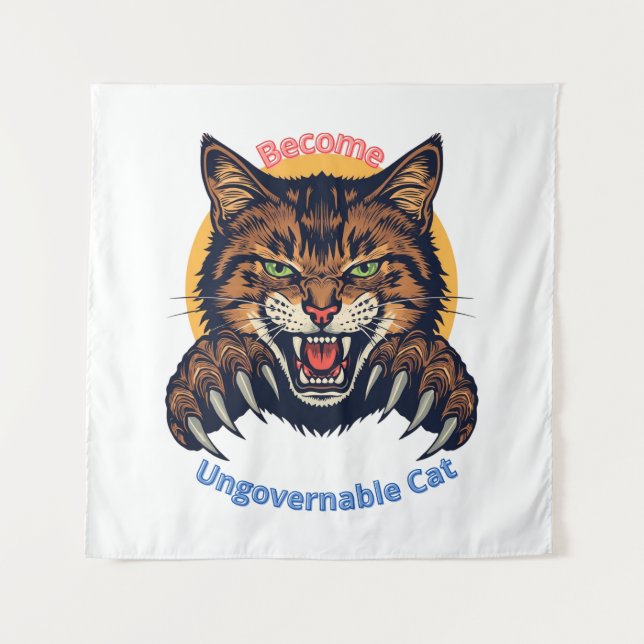 Become Ungovernable Cat Tapestry (Front)