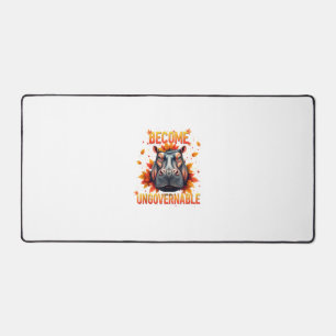 Become Ungovernable Funny Baby Hippo Moo Deng Men Desk Mat
