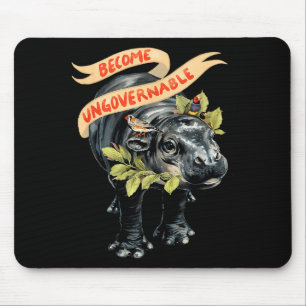Become Ungovernable Funny Moo-deng  Mouse Mat