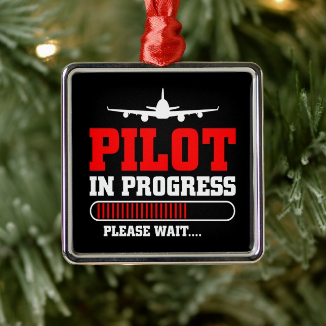 Becoming a Pilot | Aviation Training in Progress Metal Tree Decoration (Tree)