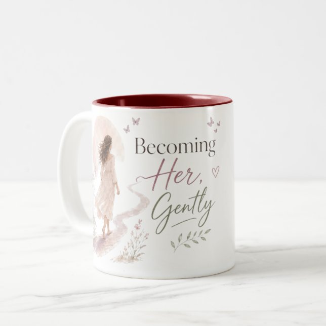Becoming Her, Gently Two-Tone Coffee Mug (Front Left)