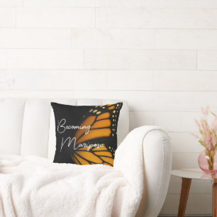 Becoming Mariposa Monarch Butterfly Wing Cushion