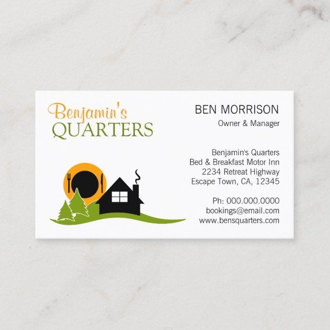 Bed and Breakfast B&B Business Card (Front)