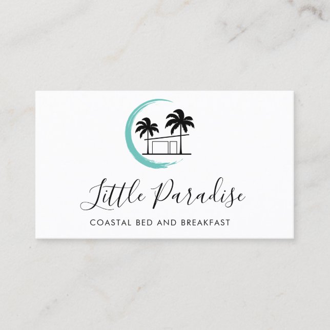 bed and breakfast coastal rental palm beach house business card (Front)