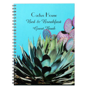 Bed Breakfast B&B Guest Book Agave Cactus Notebook