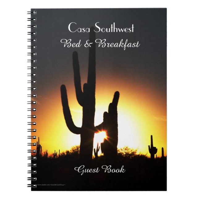 Bed & Breakfast B&B Guest Book Saguaro Sunset (Front)
