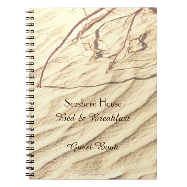 Bed & Breakfast B&B Guest Book Sand Notebook (Front)