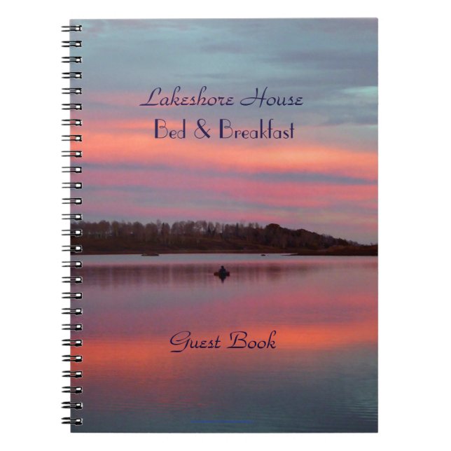Bed & Breakfast B&B Guest Book, Sunset Fisherman Notebook (Front)