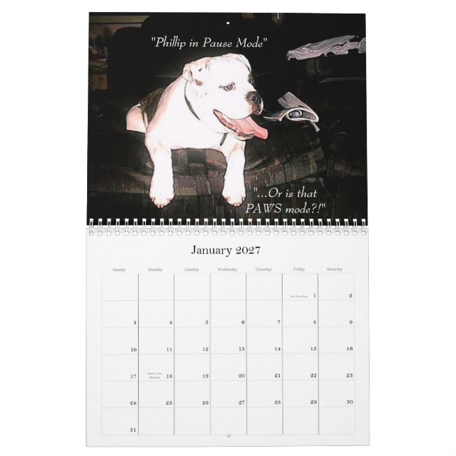 Bed & Breakfast Calendar (Jan 2027)