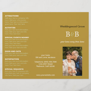 Bed & Breakfast Gold 🏡 Trifold Advertising