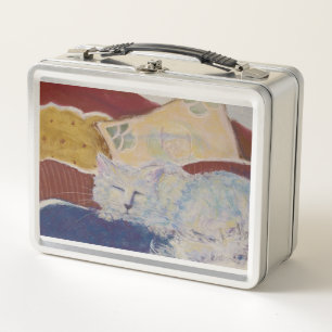 Bed Cat Sleeping Pet Fur Maureen Girard Metal Lunch Box